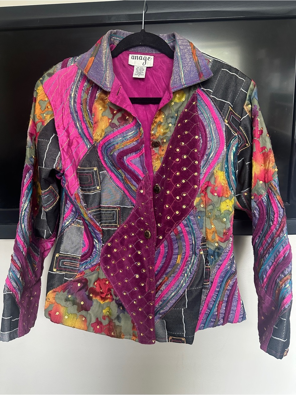 Anage Multicolor Patchwork Blazer Jacket
